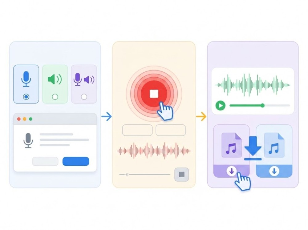 voice recorder step