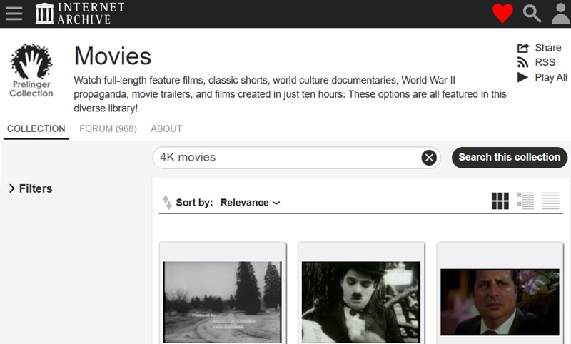 internet archive interface