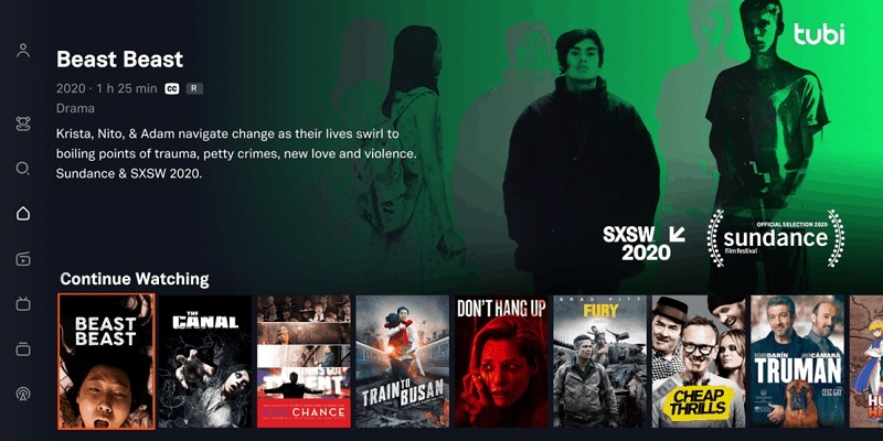 tubi tv interface