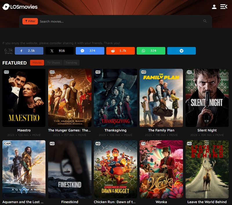 losmovies interface