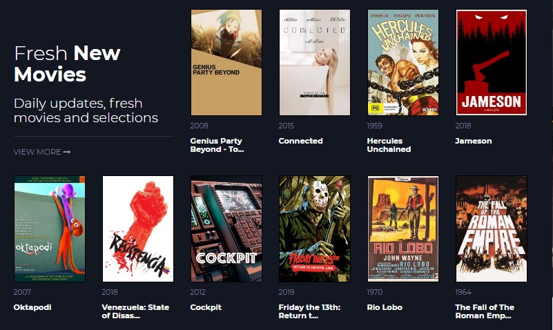 free movies cinema interface
