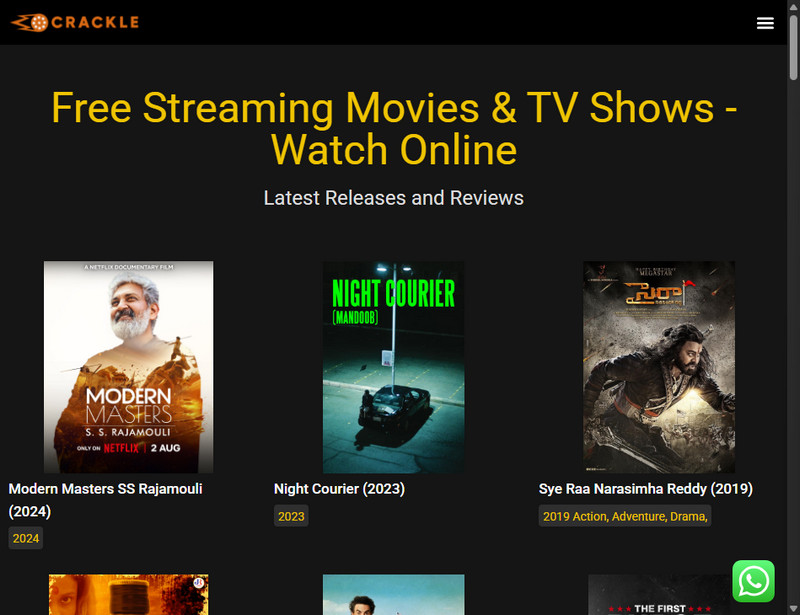 crackle homepage