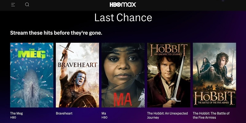 hbo max homepage
