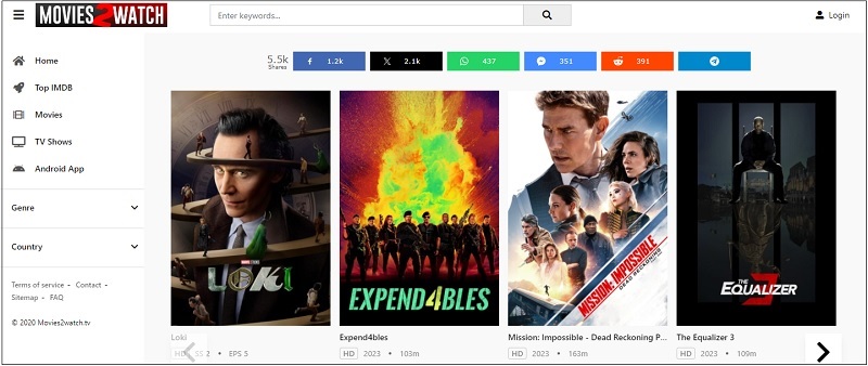movies2watch homepage