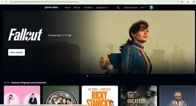 amazon prime interface