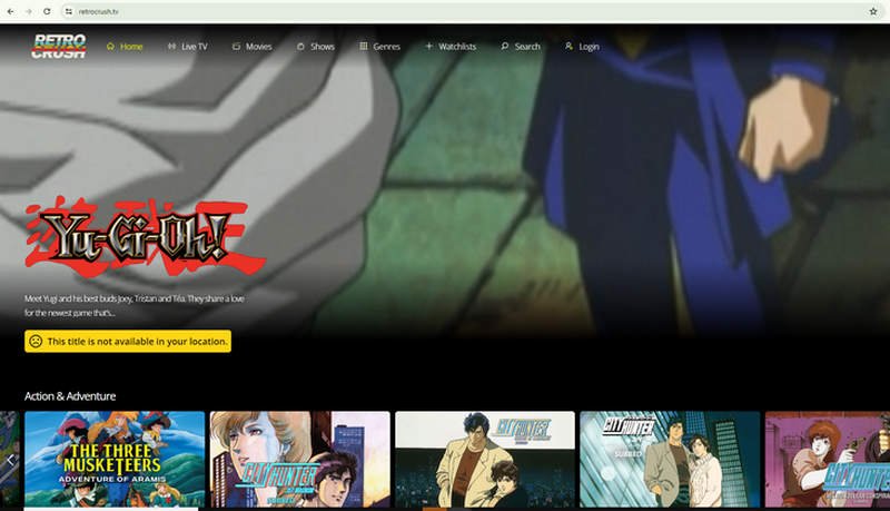 retro crush homepage