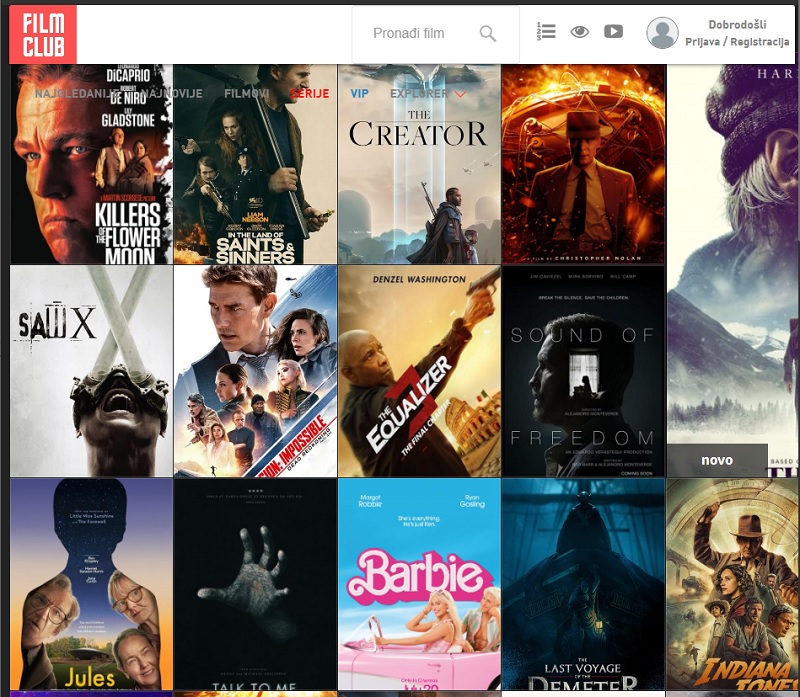 filmclub interface