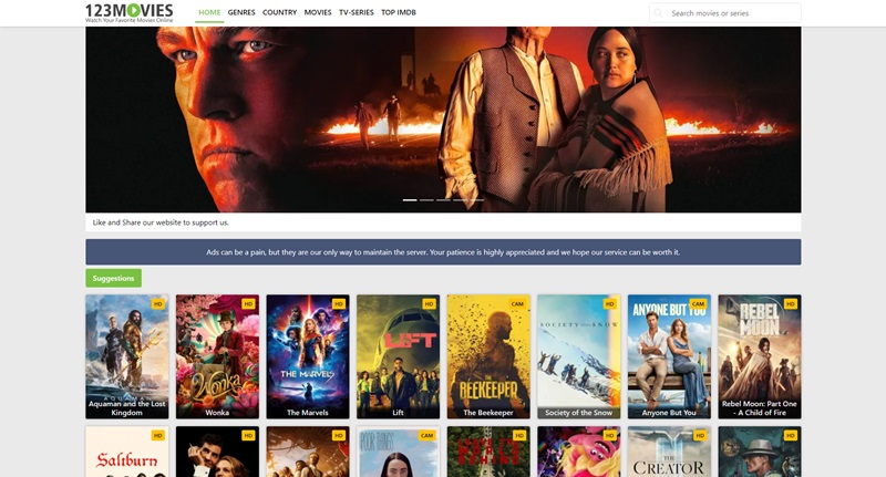 123movies site homepage