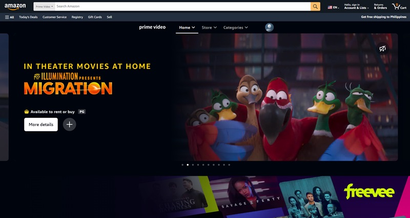 amazon prime video interface