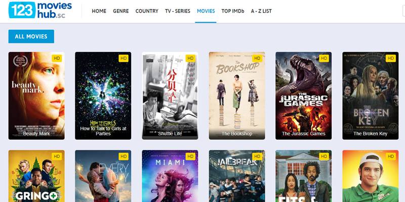 123movieshub interface
