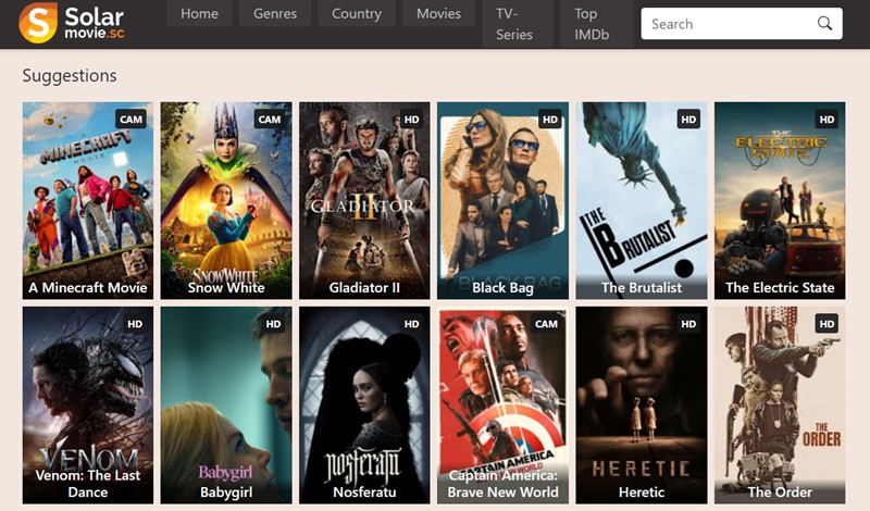 solarmovie homepage