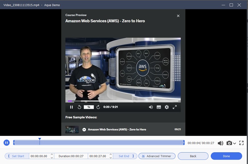 platy the recorded video on udemy