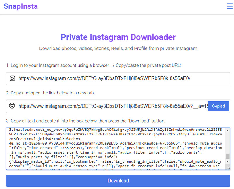 snapinsta interface