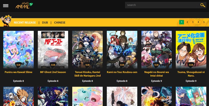 gogoanime homepage