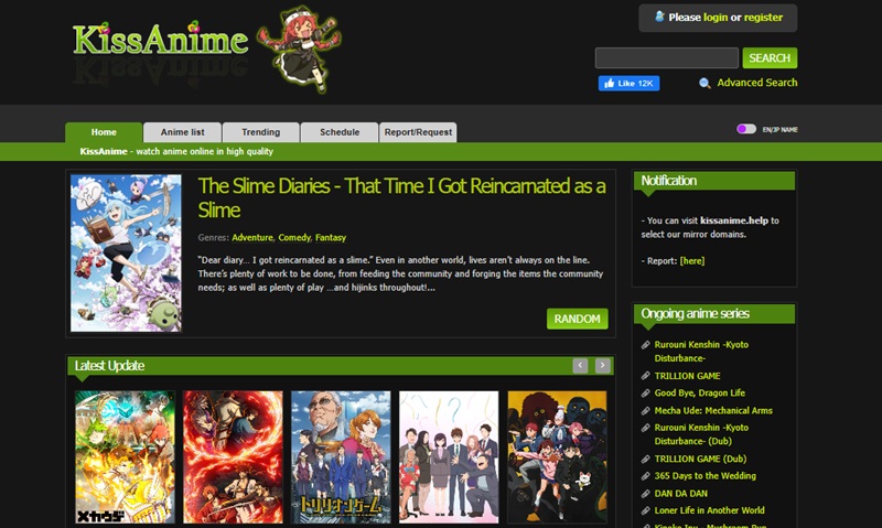 kissanime homepage