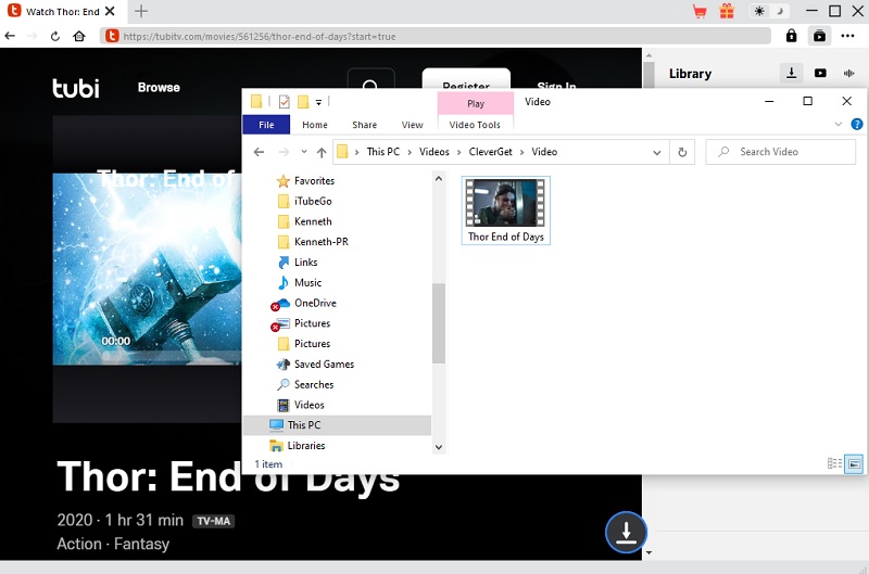 cleverget check the downloaded video
