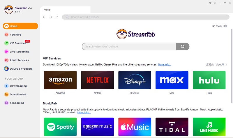 streamfab main interface