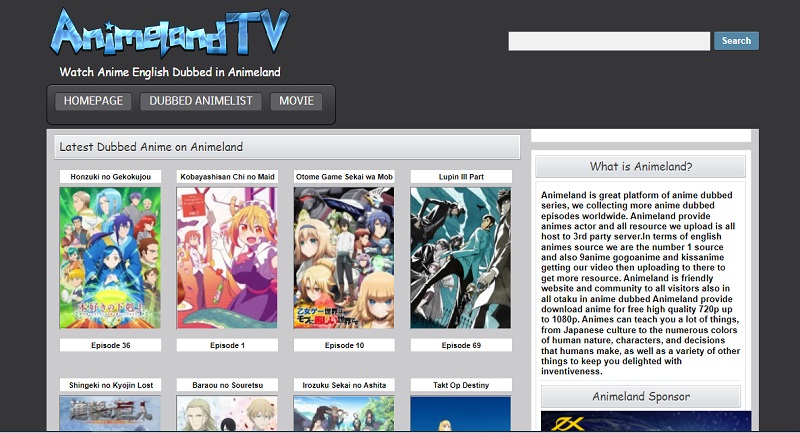 animeland as a gogoanime alternatives