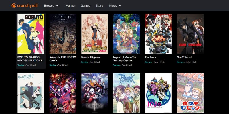 crunchyroll interface