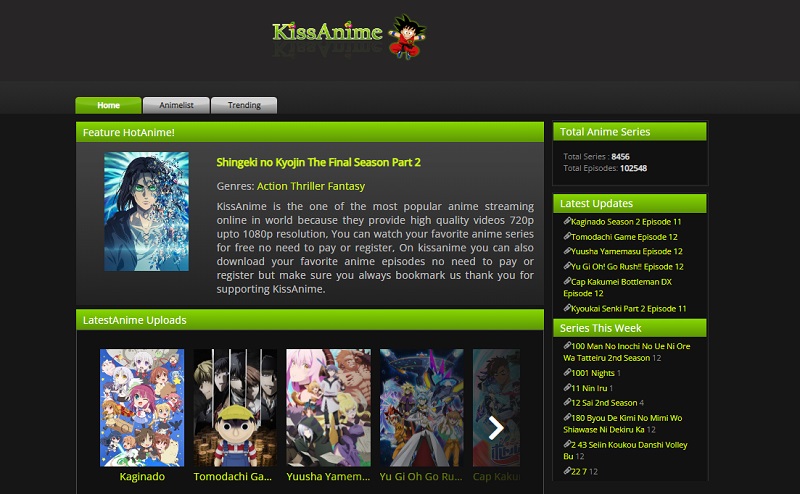 kissanime as a gogoanime alternatives
