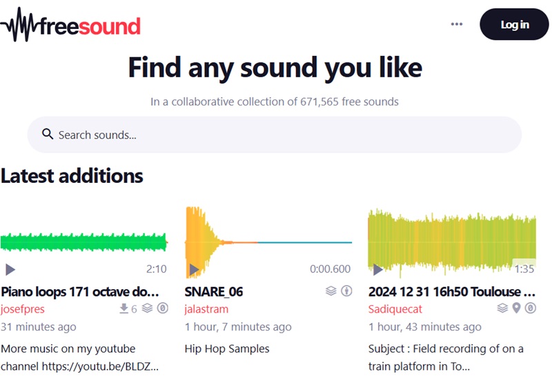 freesound interface