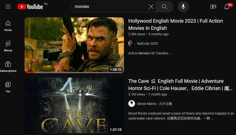 youtube interface