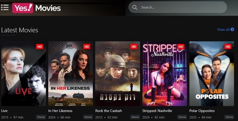 yes!movies interface