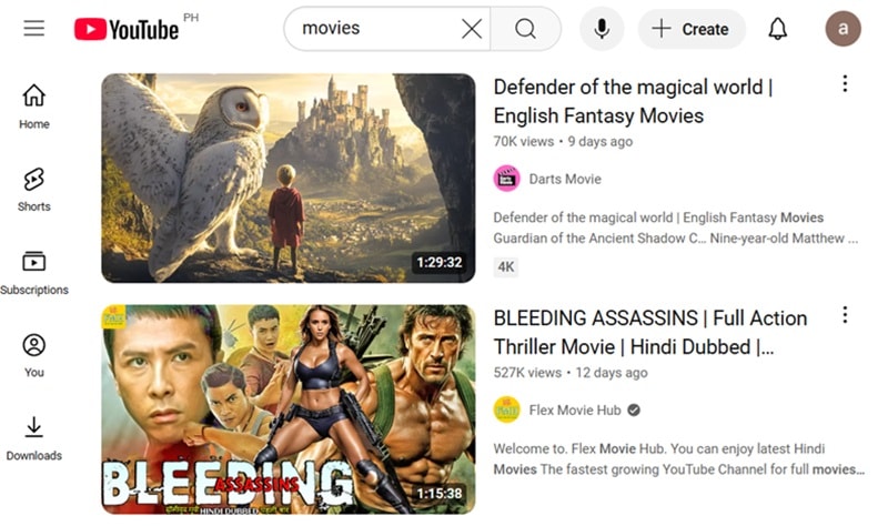 youtube movies