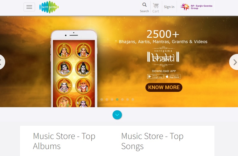 saregama main interface