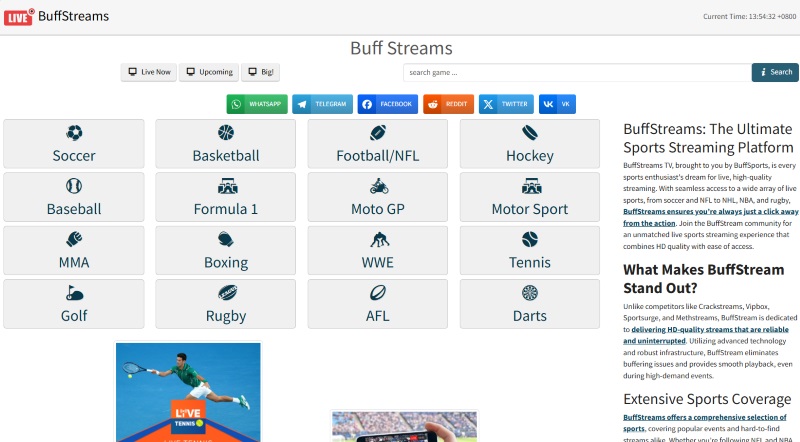 buffstreams interface