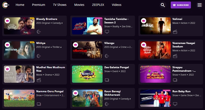 watch tamil movies on zee5