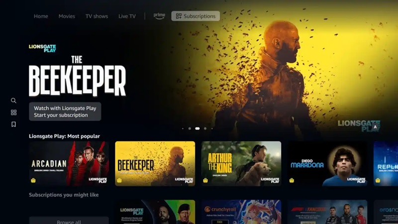 amazon prime video interface
