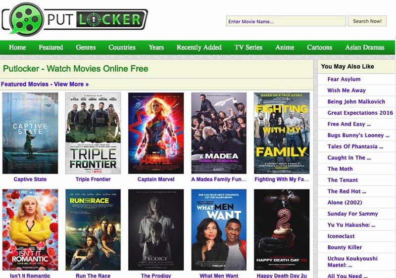putlocker main interface