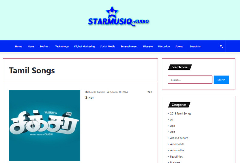 starmusiq interface