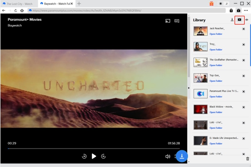 watch downloded paramount video