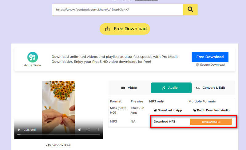 click the download button to start
