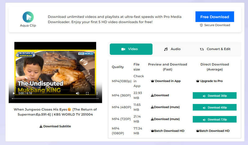 choose video format