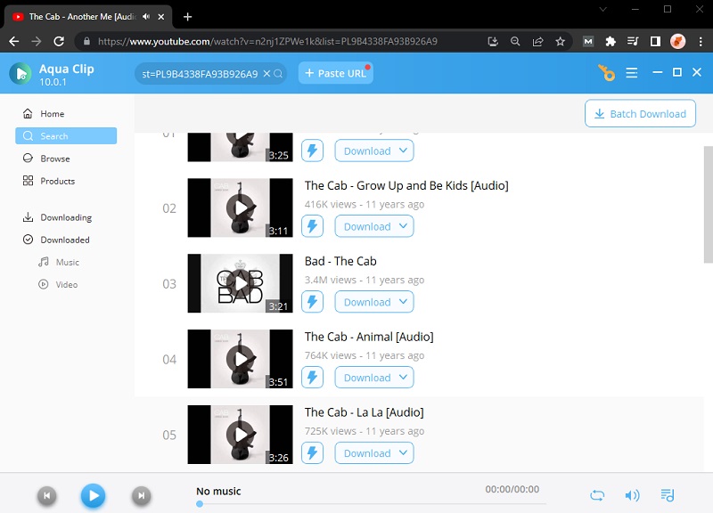 copy playlist url