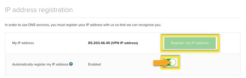 enable the vpn