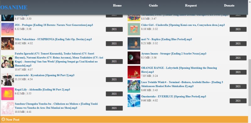 download anime music on osanime