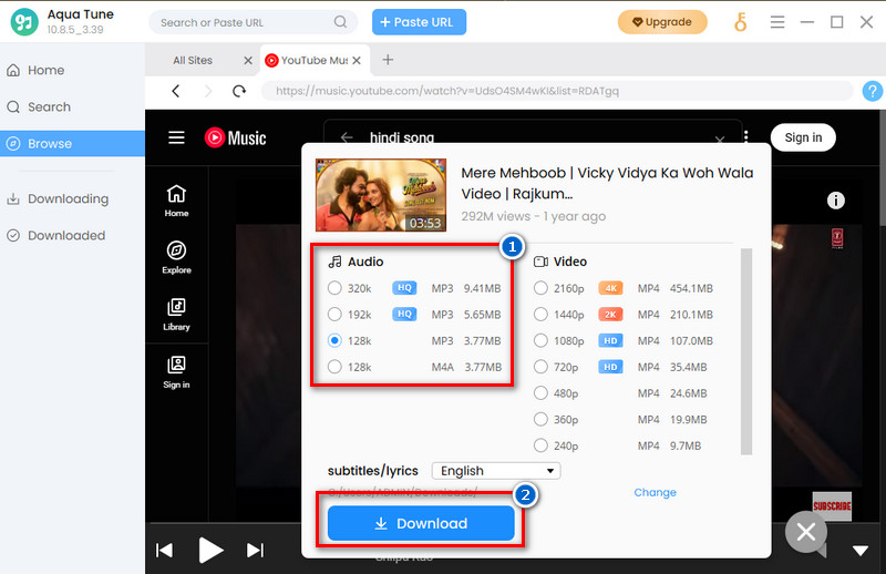 download and play the hindi song