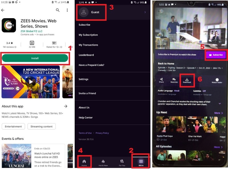 download zee5 video on android