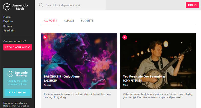jamendo mainpage