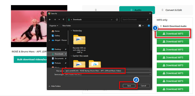 download and convert the yt