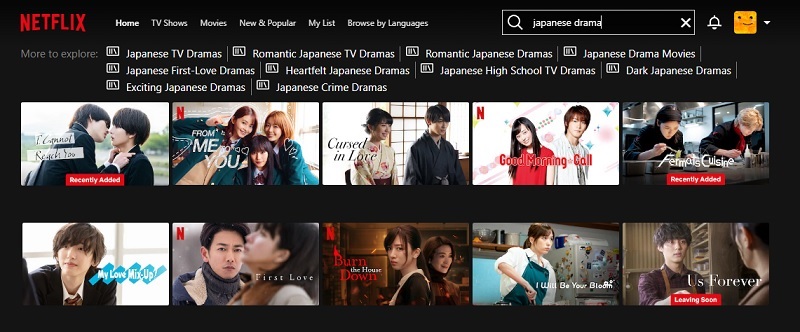 netflix homepage