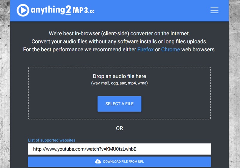 anythingtomp3 interface