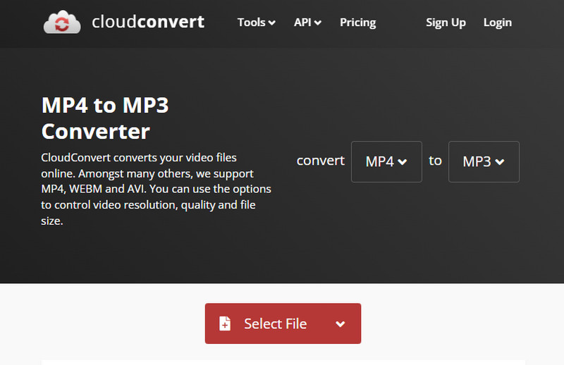 cloudconvert interface