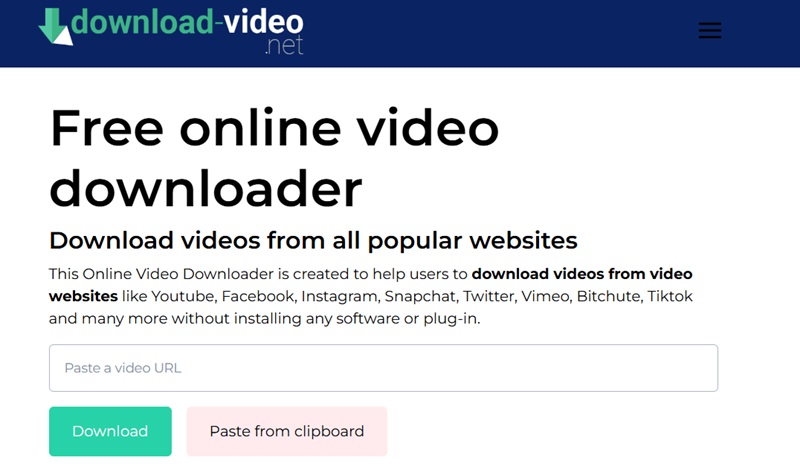 downloadvideo.net homepage