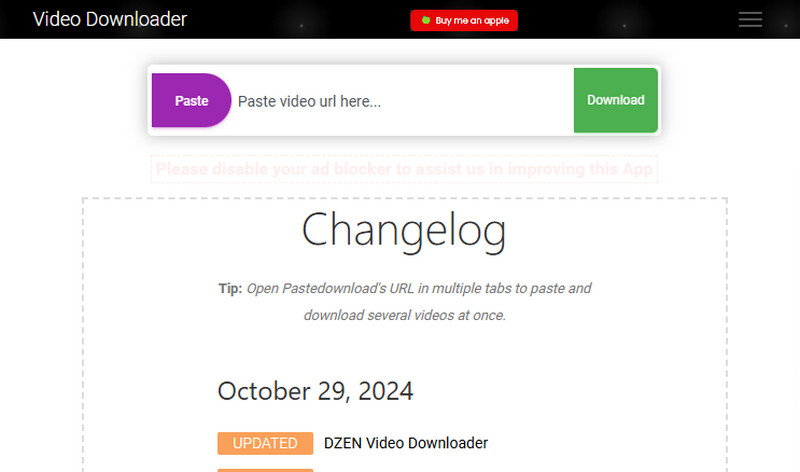 pastedownload interface