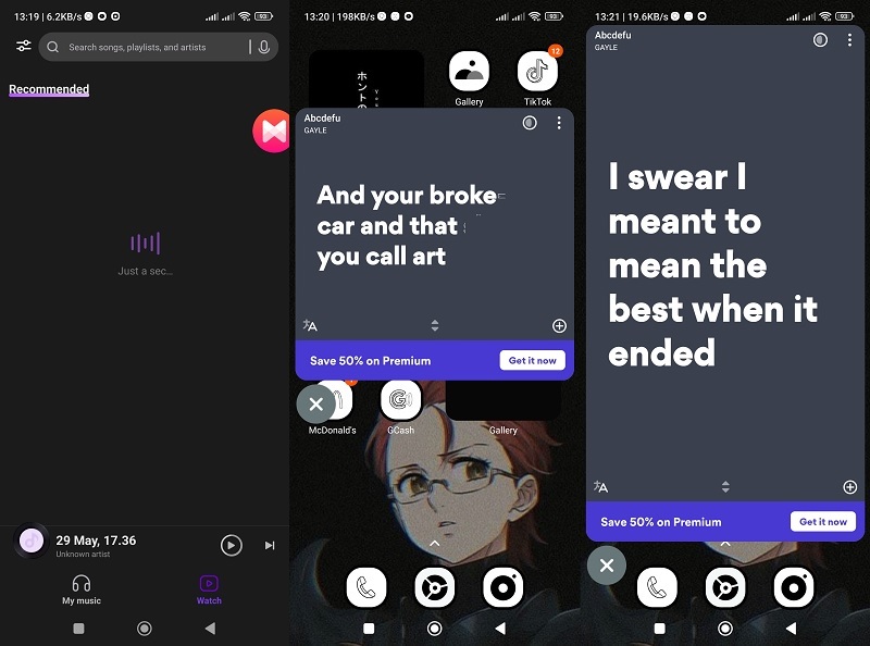 musixmatch interface